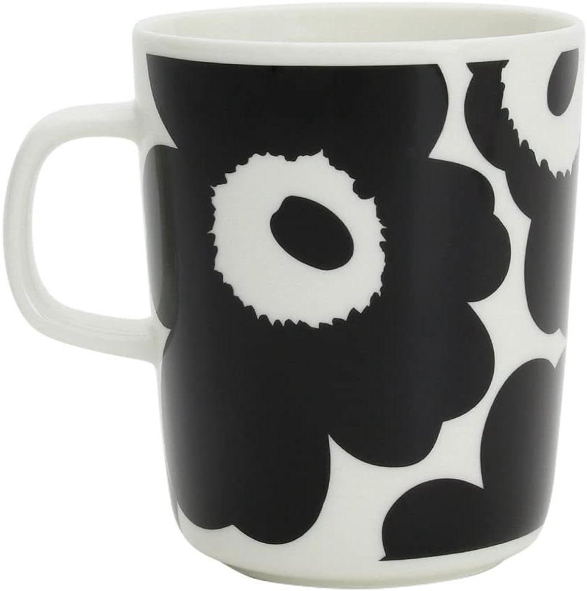 Unikko Mok - Kop Beker - Dagelijks Gebruik - Unikko Patroon - 250 ml - Zwart Wit
