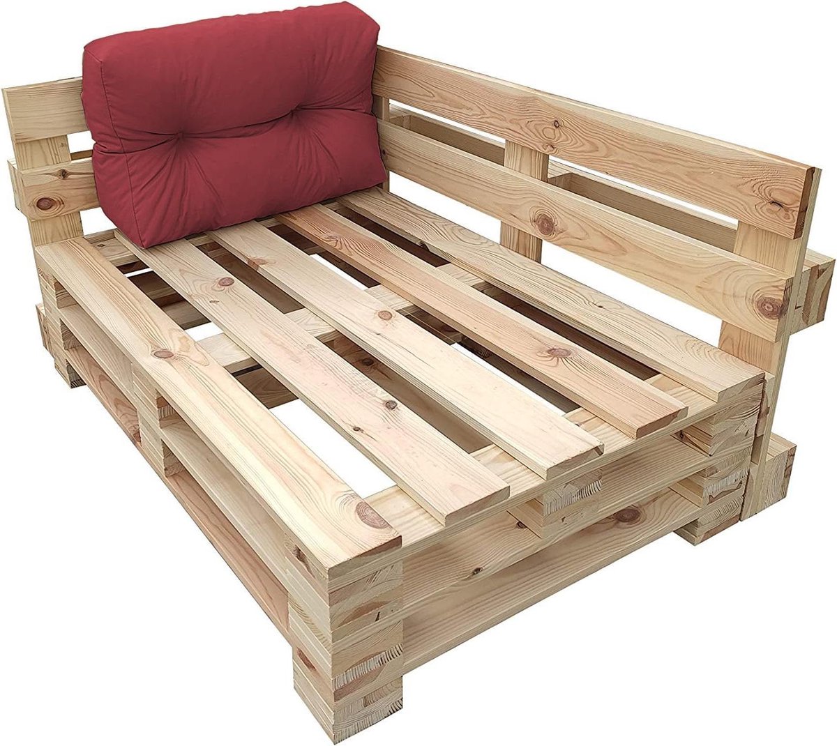 Palletkussen Waterdicht - Tuinkussen Europallet - Comfortabel Zitten - Waterafstotende Oxford Stof - 65 x 50 cm - Donkerrood