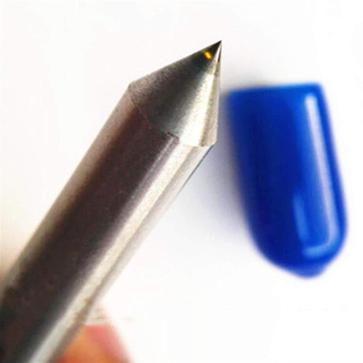 Graveerbits Diamantpunt - Snijgereedschap Freesbits - Metaal Steen Graveren - Dubbele Punt 60/90 Graden - 3.175 x 50 mm - Zilver