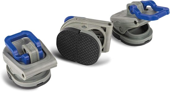 Foto: Voortent clips tent accessoires camping organisatie bevestiging zonder boren 3 stuks grijs blauw