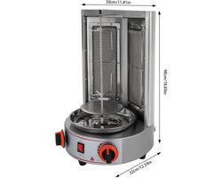 Novari - Döner kebab machine - Kebab grill - Shoarma grill - Grill - 360° automatische rotatie - Vermogen 4,3kW - RVS constructie