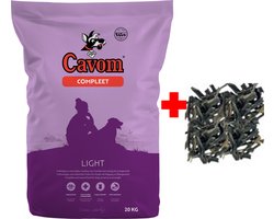 Cavom compleet Light - geperste brokken - 20kg + Pawty Pens Gezonde Hondensnack Voordeelverpakking (1 KG)