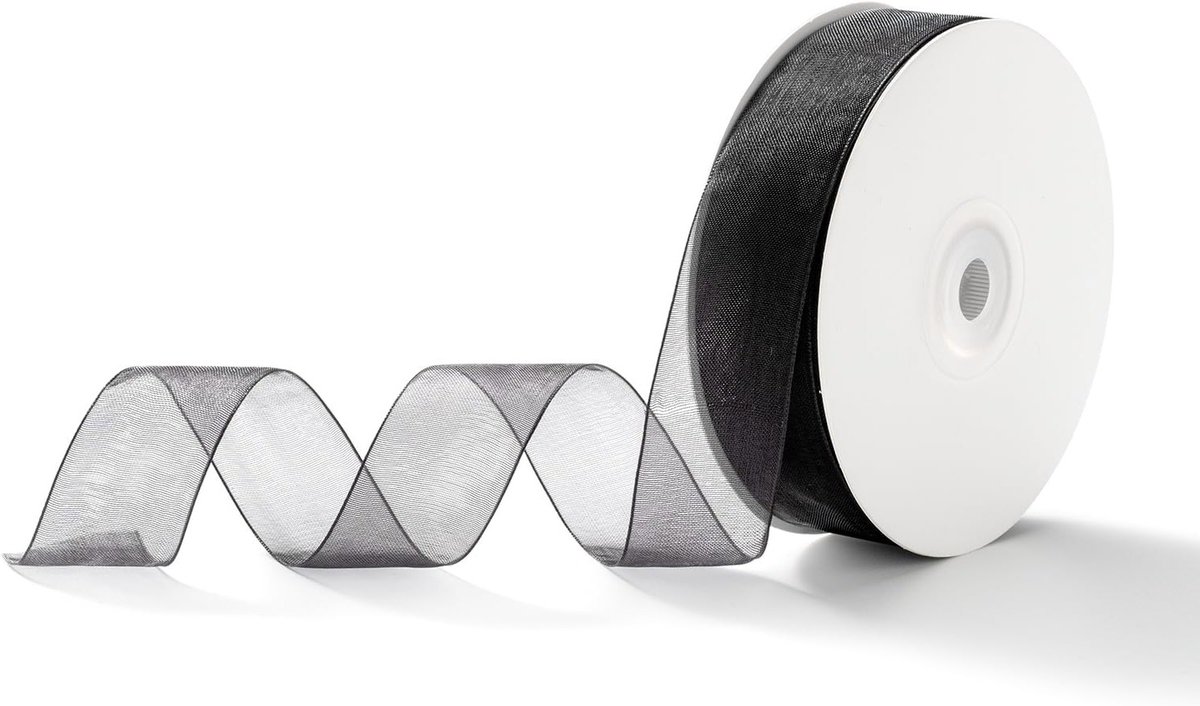 Elegante zwarte organza lint voor bruiloften en cadeaus - Perfect voor decoratie en knutselen