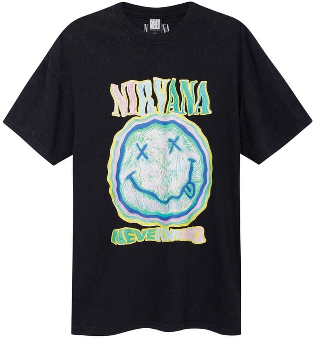 Nirvana Amplified Collection - Scribble Heren T-shirt - houtskool - XS
