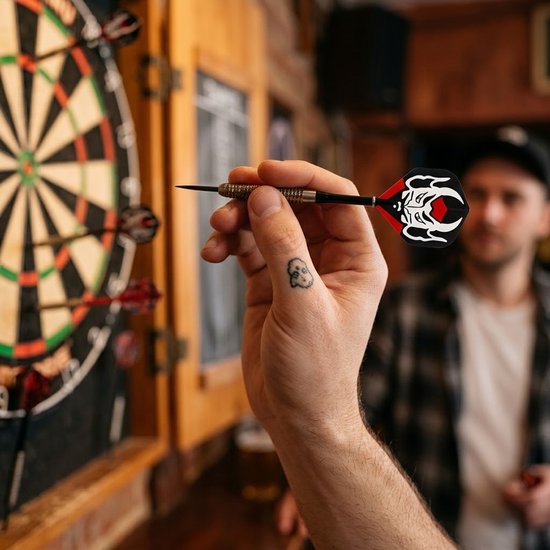Multikleur dart flights set standaard vorm - PET dart vlucht veren voor heren en dames - dart flights met verschillende skull en grafische ontwerpen - set van 40 dart flights voor standaard dartpijlen van Merkloos — afbeelding 2