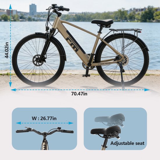Elektrische fiets - 250W motor - Drie snelheidsstanden - Schijfremmen voor en achter - Snelheidssensor - Zwart - 27.5inch van Merkloos — afbeelding 2