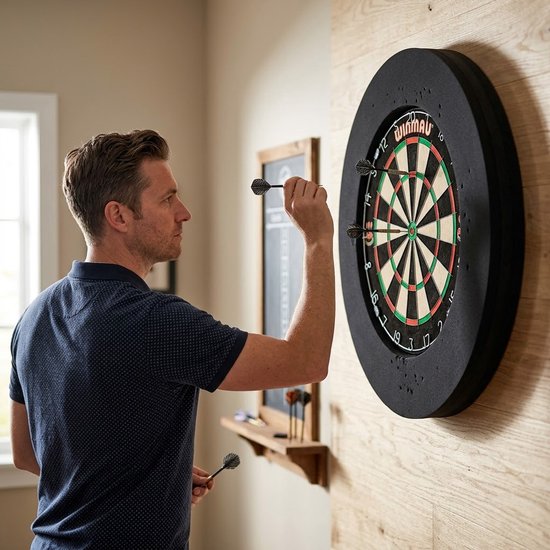 Zwarte dartbord surroundring - dartbord bescherming ring voor muur en wand - schuim dartbord beschermring voor standaard dartborden - dartbord accessoire voor heren en dames - dartbord surround van Merkloos — afbeelding 5