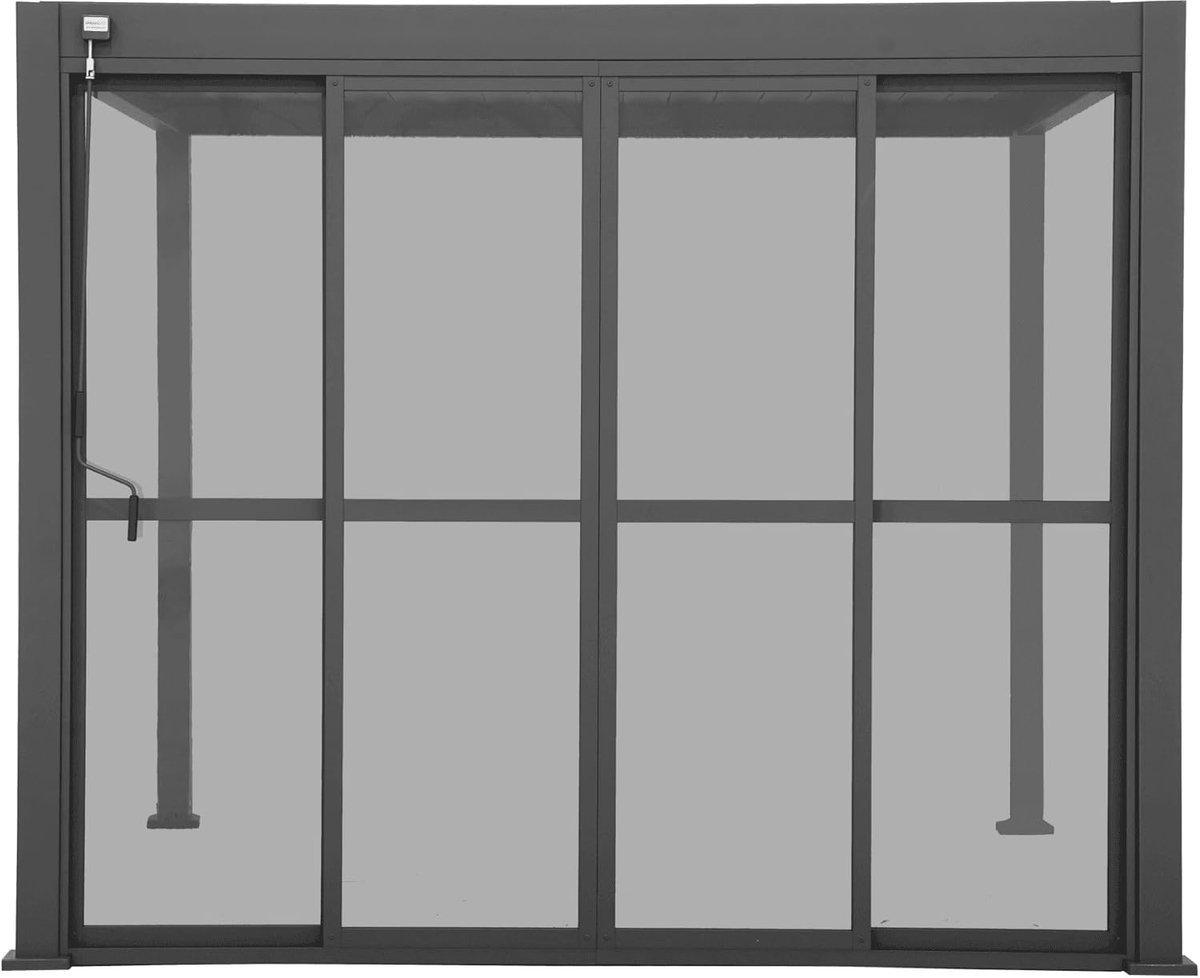 MIRADOR 111 Schuifdeuren 4 m Aluminium Antraciet Voor Deluxe Pergola Tuin Terras Pergola Wintervast Stabiel Paviljoen