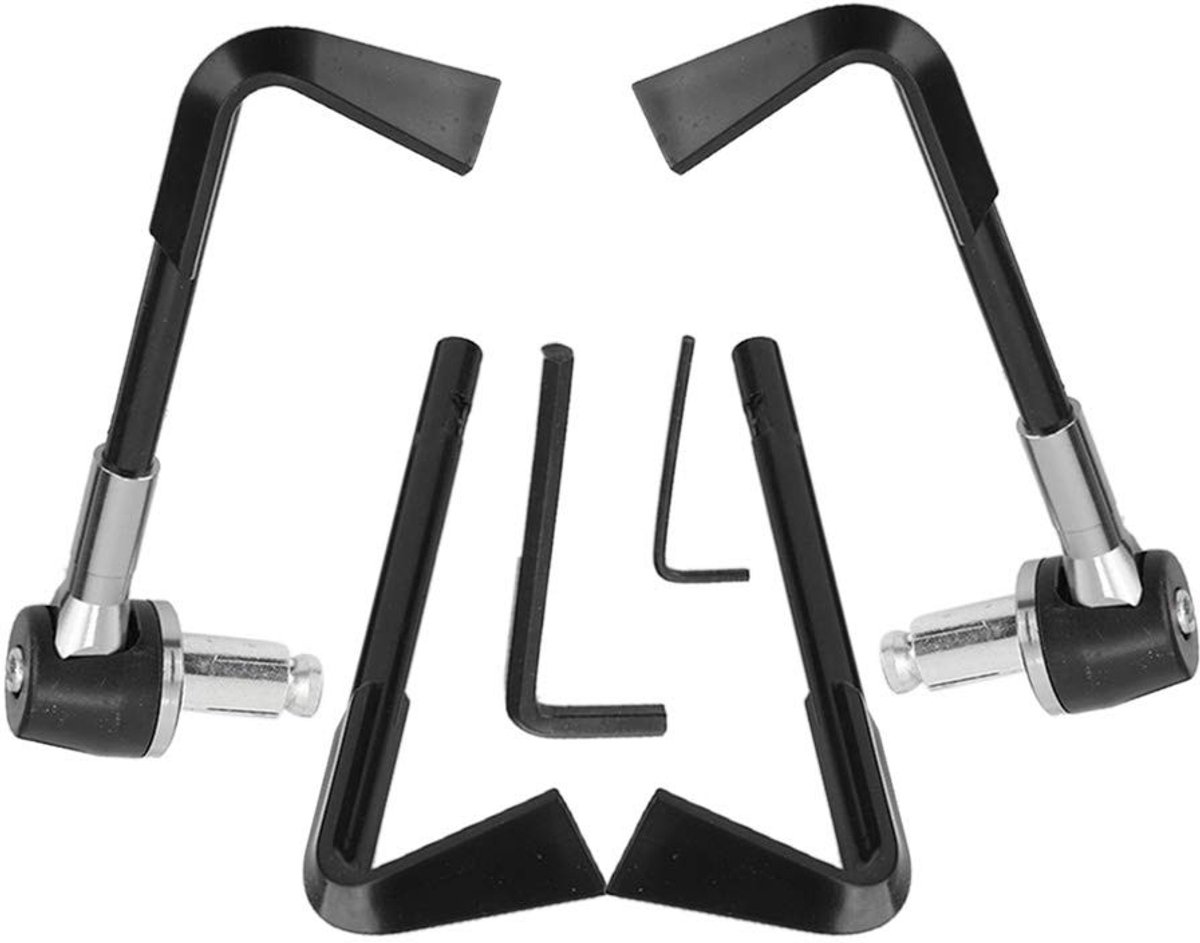 Allecto - Motorhandgreepbeschermer - Motorfietsrembeschermer - Aluminium + Kunststof - Zilver - Stuurbescherming - Voor motorfietsen - Geschikt...