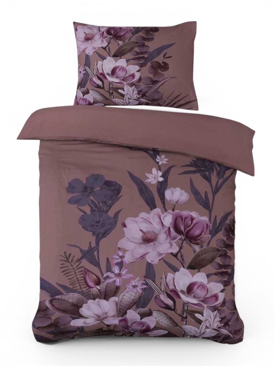 Husch Dekbedovertrek Marlous - 140x200/220 - Bloemen - Multi/Taupe