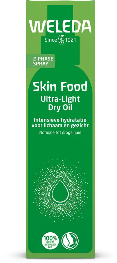 WELEDA Skin Food - Ultra-Light Dry Oil - Hydrateert De Huid & Trekt Snel in - Voor Lichaam En Gezicht - Hydrateert Direct - 100% Natuurlijke Ingrediënten - 100ml