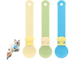 3-delige Voedingslepel voor Katten met Schattig Pootpatroon, Ideaal voor Nat Voer en Snacks, Geschikt voor Liquid Puree en Kattenbehandelingen in 3 Kleuren
