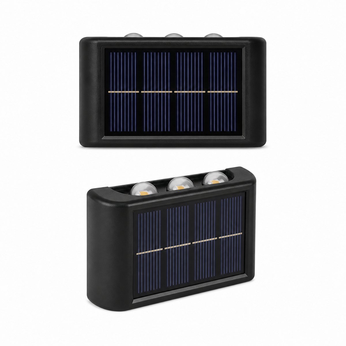 Pelor Solar Wandlamp Buiten - Gevelverlichting op Zonne Energie - 6 LED Warm Wit Up Down - Waterdicht IP65 Tuinlamp 1 Stuk