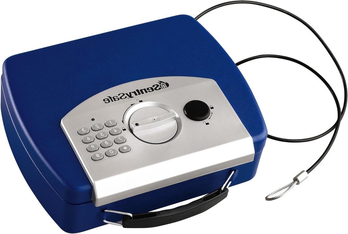 Compacte Koffer - Elektronische Kluis - Veilige Opslag - Programmeerbaar Slot - 0.08 Kubieke Voet - Blauw