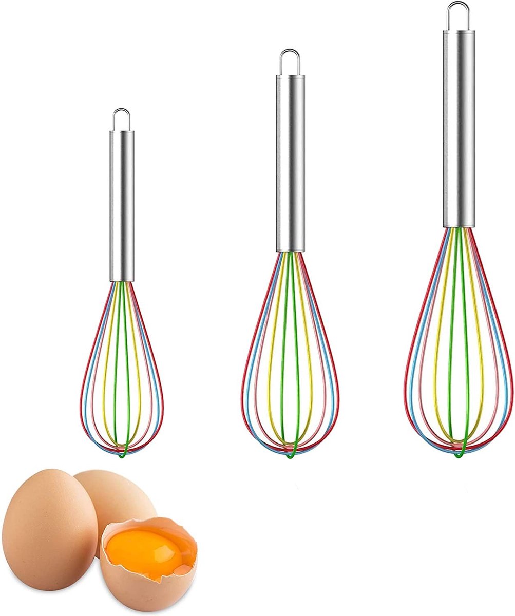 3-Delige Siliconen Garde Set - Spiraal Garde voor Mixen, Kloppen en Roeren