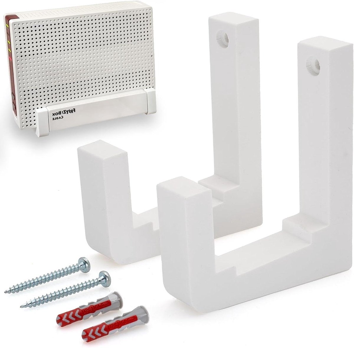 Router Wandhouder - Router Beugel - Router Organiseren - Perfecte Pasvorm - 2 Stuks - Wit