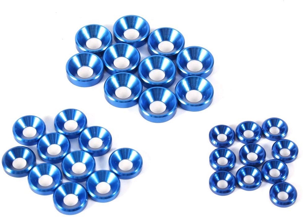 Allecto - Verzonken Kop Ringen - Aluminium Pakkingen - Ideaal voor Schroef Accessoires - Royal Blue - Model Delen - Perfect voor DIY - 10 Stuks