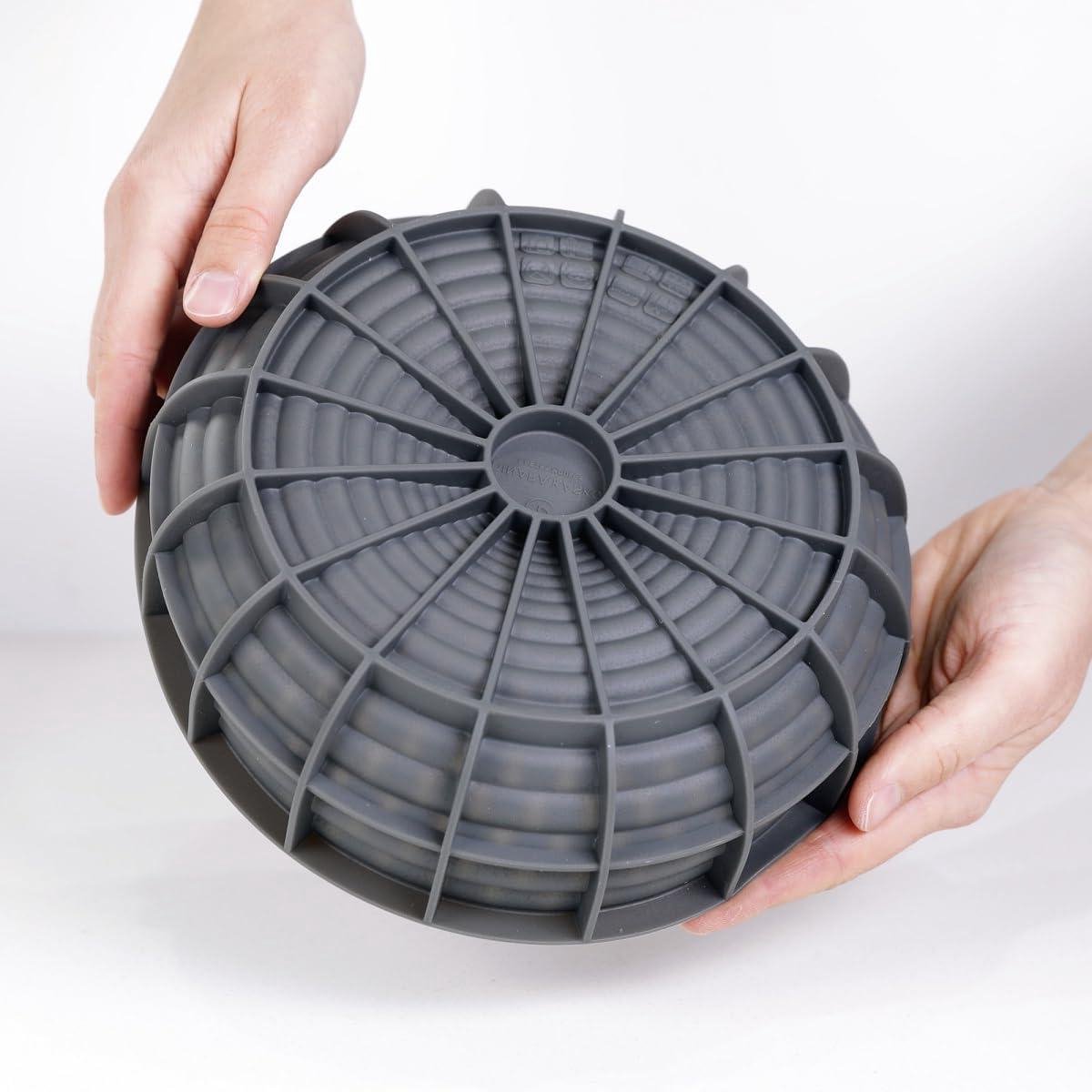 Siliconen Bakvorm - Cakevorm Rond - Cakes Bakken - 12 Delige Vorm - Ø18x65cm - Wit