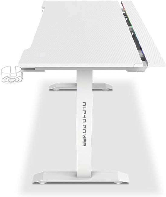 Gaming Bureau - Werkbureau PC - Gaming Setup - Met RGB Verlichting - 140 x 72 cm - Wit — afbeelding 4