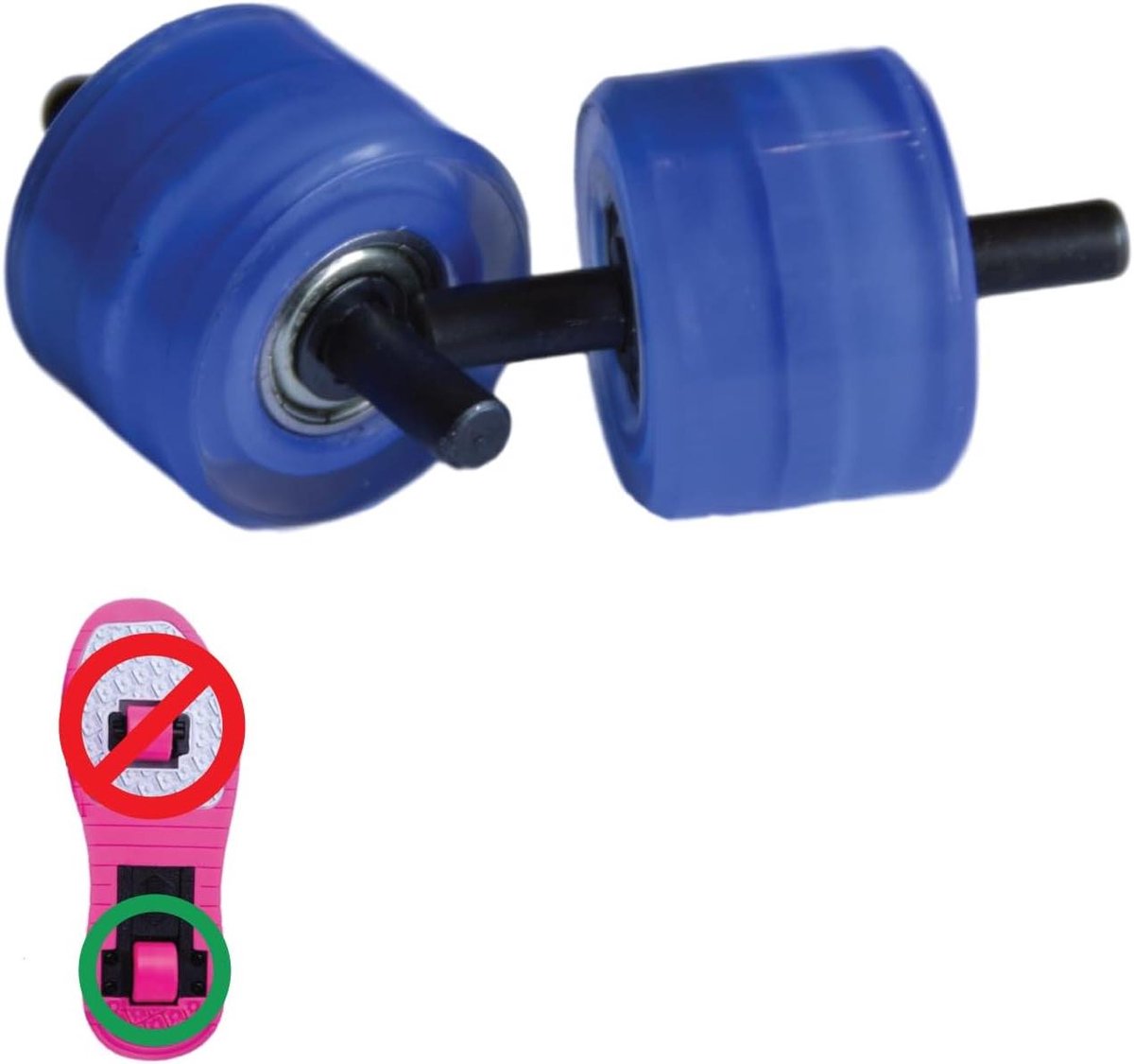 Vervangingswielen Schoen - Rollerblade Wielen - Schoenen Repareren - Automatisch Systeem - 32mm Diameter - Blauw