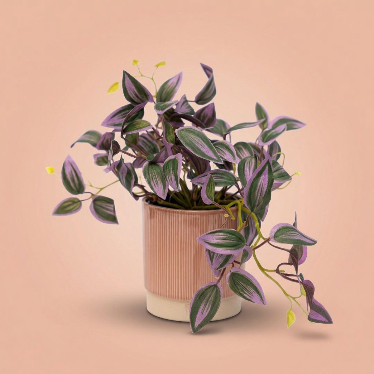 Tradescantia - hangplant in pot - kunstplant- Groen/paars - ↑ 19 cm