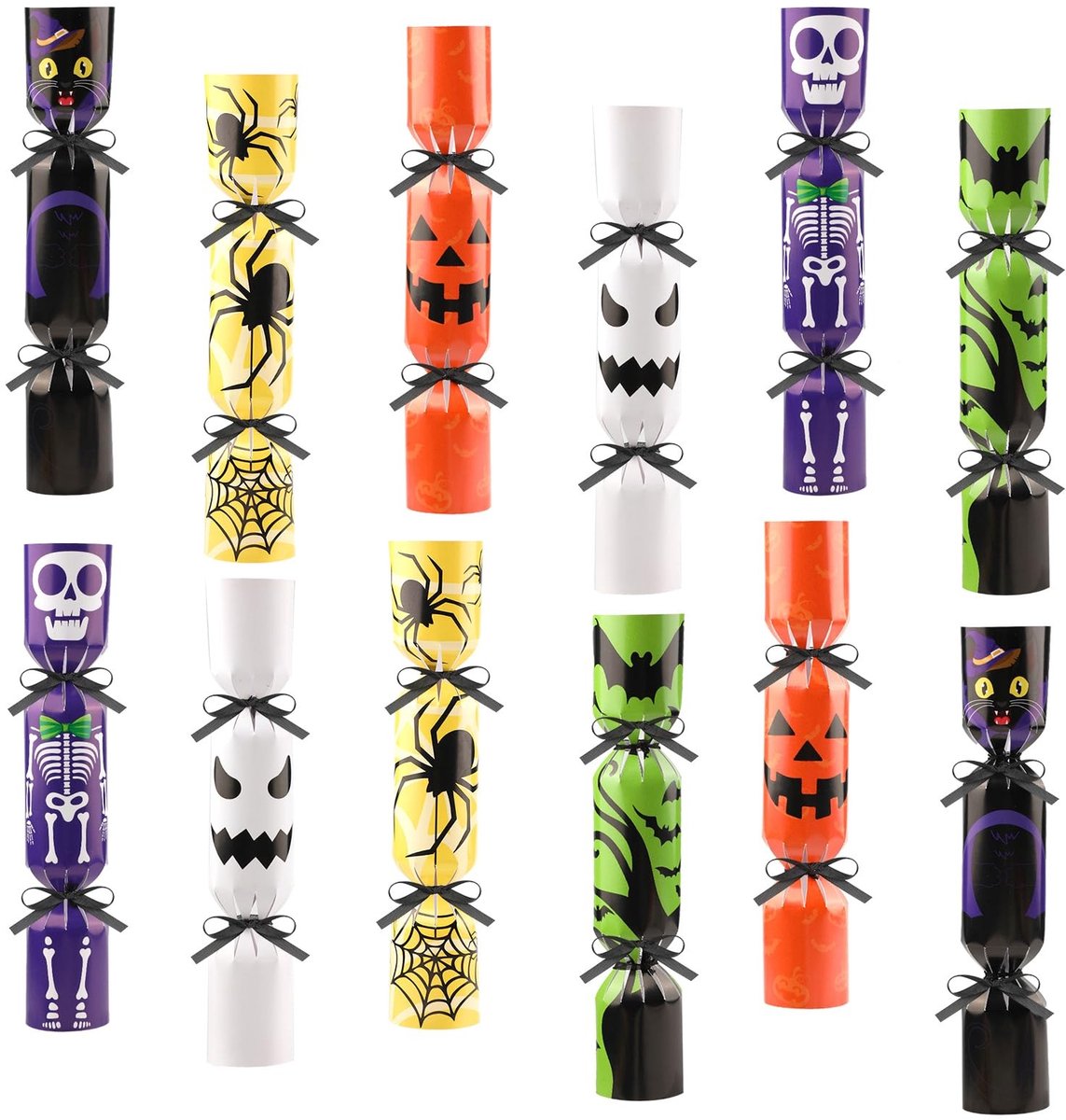 Allecto - Halloween Candy Boxes - DIY Halloween Crackers - 12 Stuks met Spook en Spinnen - Leuk voor Halloweenfeest - Perfect voor snoepverpakking ...