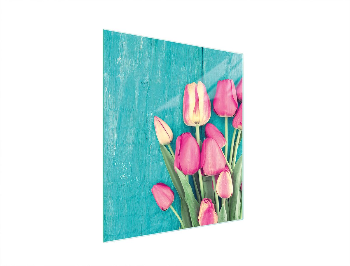 TMK ArtDeko Serie - Snijplank van Gehuld Glas - 45x52 cm - Tulpen