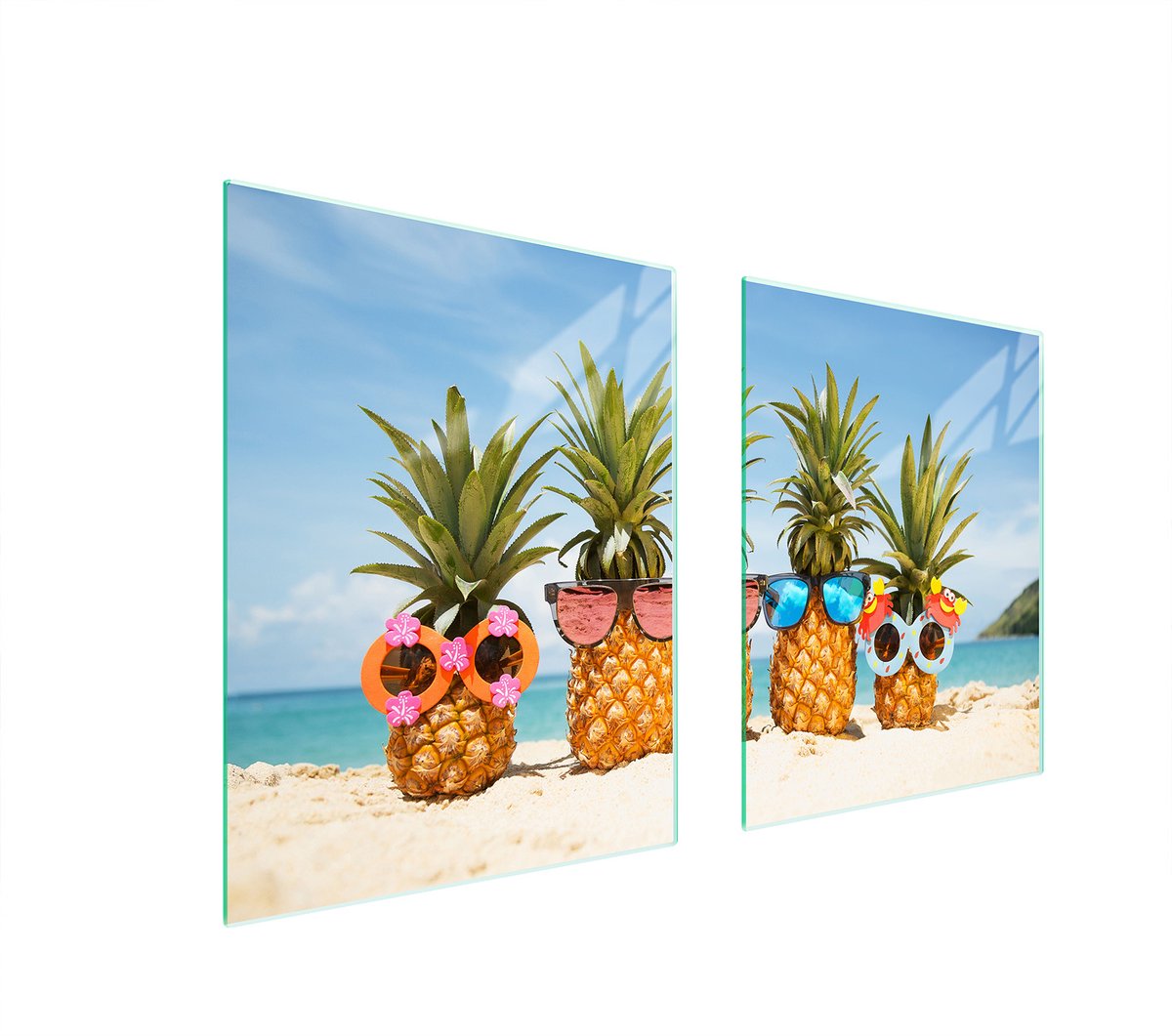 TMK ArtDeko Serie - Glazen Beschermplaat - 85x52 cm - Ananas Motief