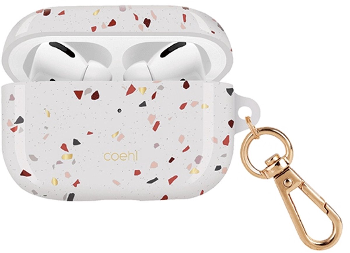 UNIQ Coehl Terrazzo AirPods Pro hoesje wit/natuurlijk wit