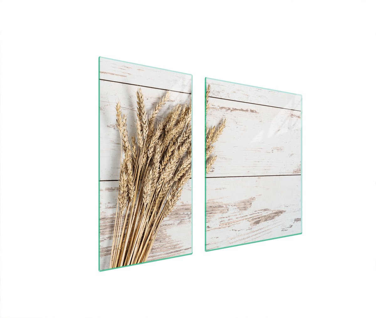 TMK ArtDeko - Beschermplaat voor Kookplaat - 90x52 cm - Getemperd Glas - Houten Afdruk
