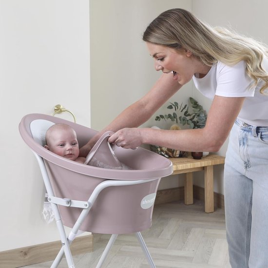 Baby Wasbeker - Spoelbeker - Baby Wassen - Zachte Rand - 15 x 9 x 13 cm - Blossom Pink — afbeelding 2
