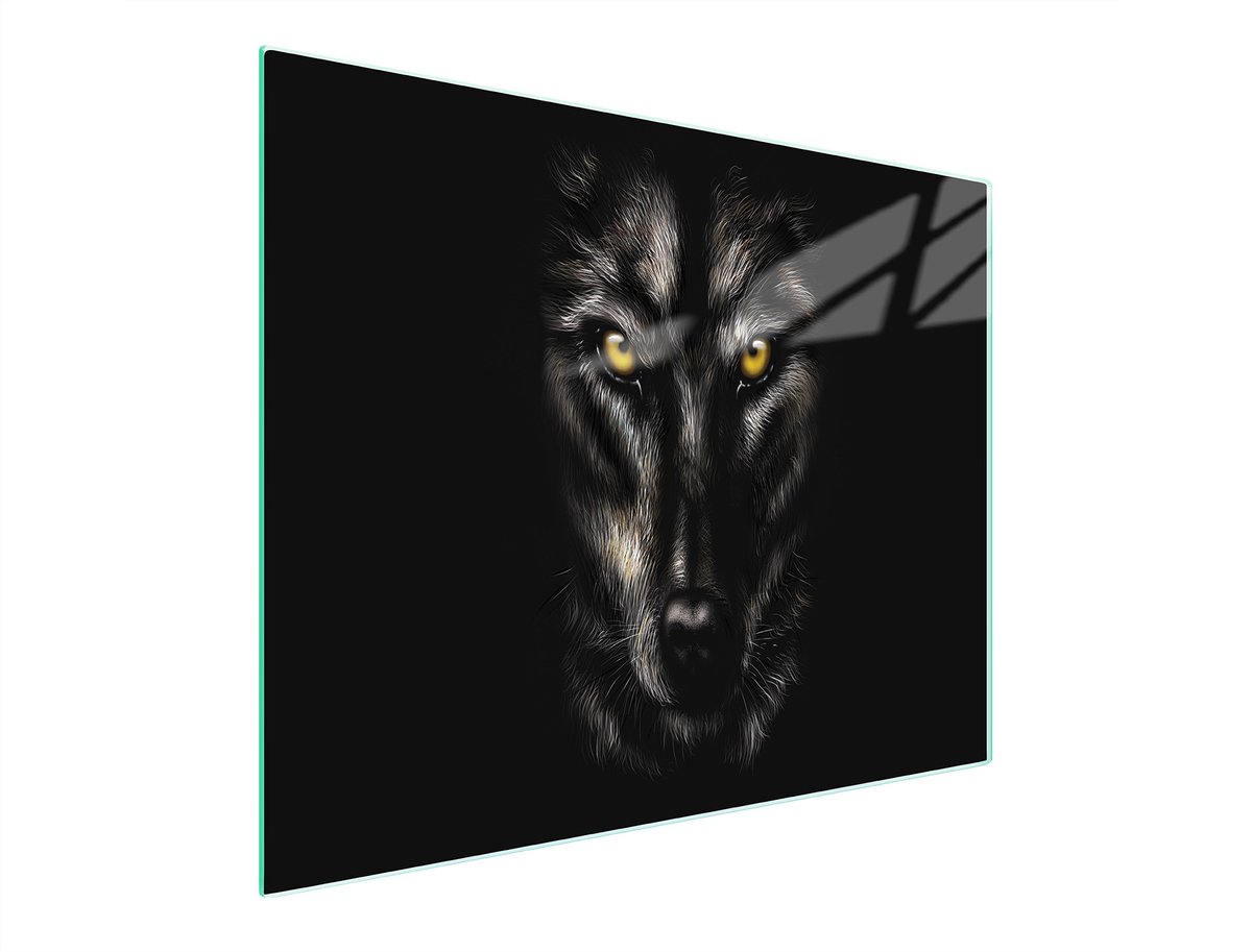 TMK ArtDeko - Snijplank - 52x30 cm - Wilk - Gehraagd Glas - Anti-slipvoetjes