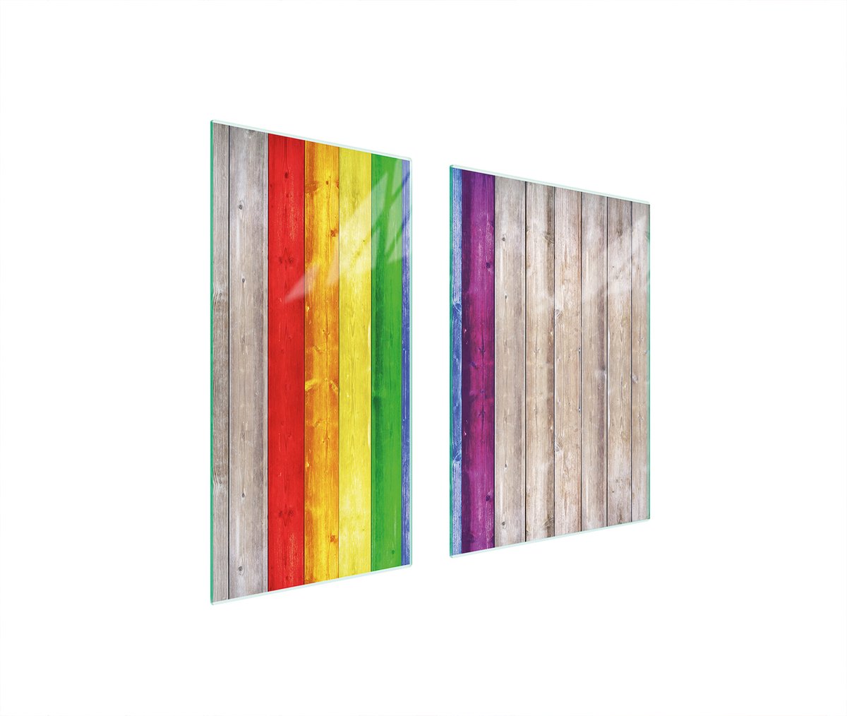 TMK ArtDeko - Gekleurde Beschermplaat - 75x52 cm - Glas - Veilige Rechthoek