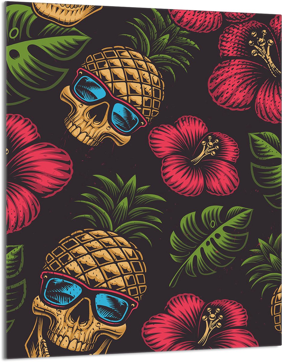 TMK ArtDeko - Snijplank Serie - Glazen Snijplank - 40x52 cm - Ananas Motief