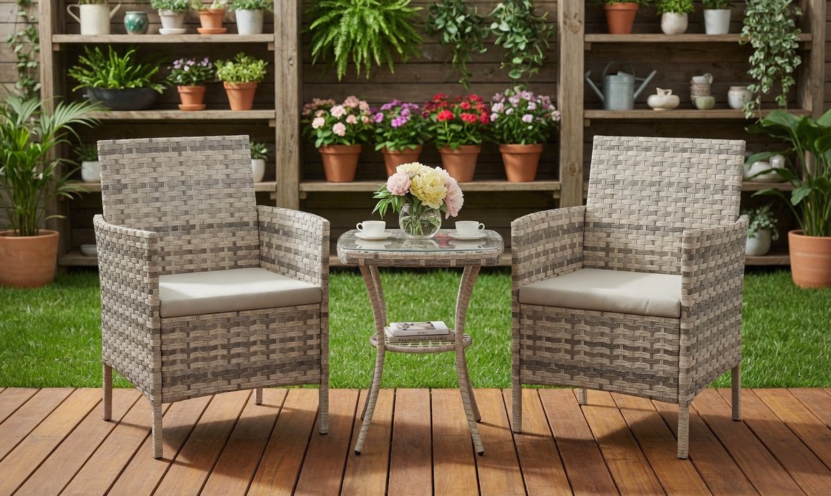 Luxe Loungeset – Weerbestendig – Crème – Industrohome