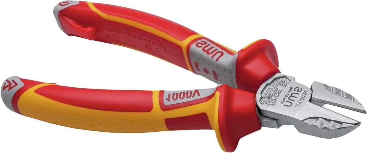 Zijsnijder VDE - Veiligheidstang kniptang - Elektra werkzaamheden - 1000V geïsoleerde greep - 145 mm - Zilver
