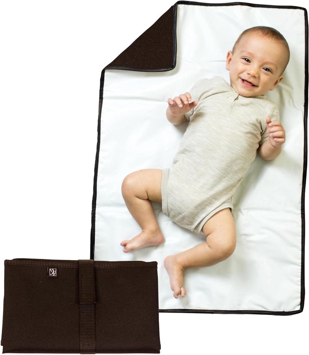 Aankleedmat - Babyverzorging - Onderweg verschonen - Waterdicht en hygiënisch - 48x76 cm - Zwart