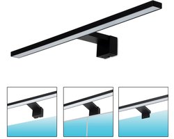 Kwazar Luminaire LED-spiegelverlichting 3-in-1 badkamer 10W 800LM 50cm neutraal wit 4000K IP44 230V wandlamp spiegellamp, badkamerkast spiegelverlichting Elena Zwart