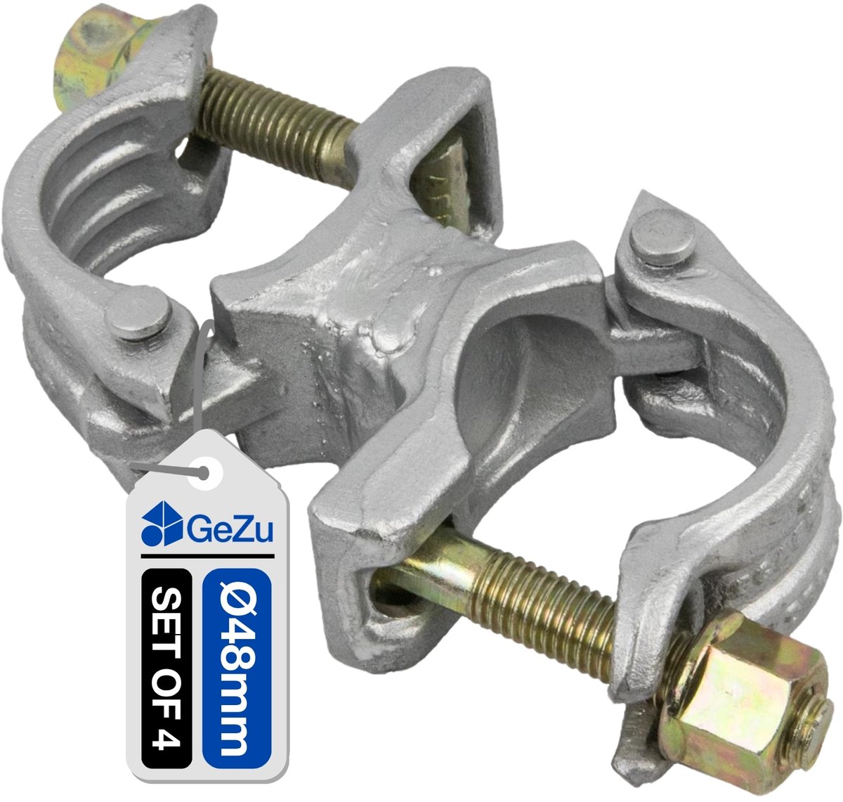 GEZU IMPEX Oogschroef Thermisch verzinkt Set van 4 48 x 48 mm zware ringvorm oogbouten met lange schacht