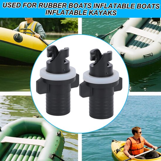 Allecto - Inflatable Kayak Pomp Adapter - Halkey Roberts Ventielen - Geschikt voor Paddleboard - Boot Accessoire - 2 Stuks — afbeelding 5