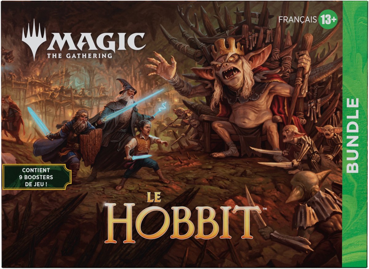 Magic The Gathering Bundle magic: the gathering | le hobbit | 1 booster collector, 9 boosters de jeu, 34 terrains, 1 carte promo premium + accessoires exclusifs | jeu de cartes à collectionner de stratégie