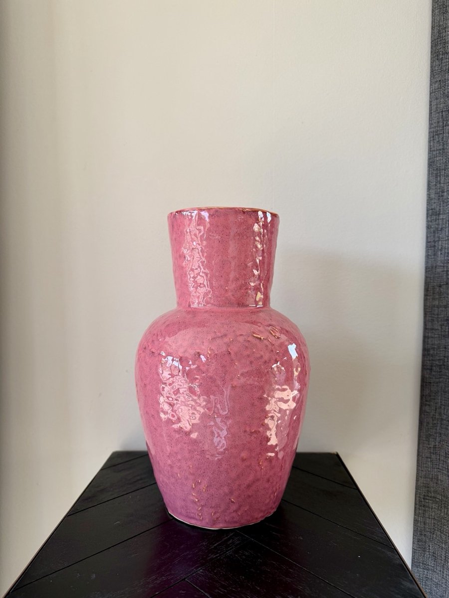 Vase Stoneware Pink 19.5x19.5x32cm