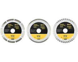 Benson slijpschijf haakse slijper - diamantschijf 125 mm - set 3-dlg voor steen, beton en tegels