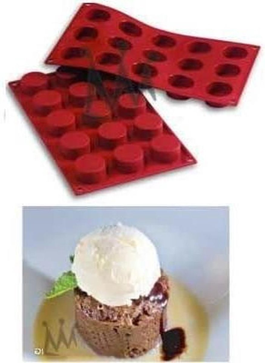 Siliconen bakvorm - Petits-fours mal - Gebakjes maken - Vaatwasserbestendig - 450 ml totaal - Grijs