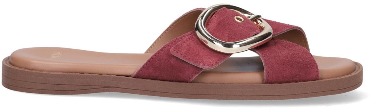 Manfield - Dames - Rode suède slippers - Maat 41