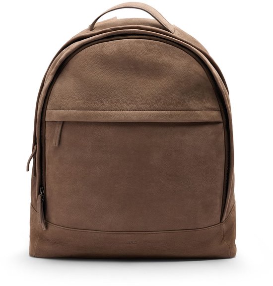 Manfield Taupe Nubuck Unixex Rugzak Met Ritssluiting - Maat Onesize
