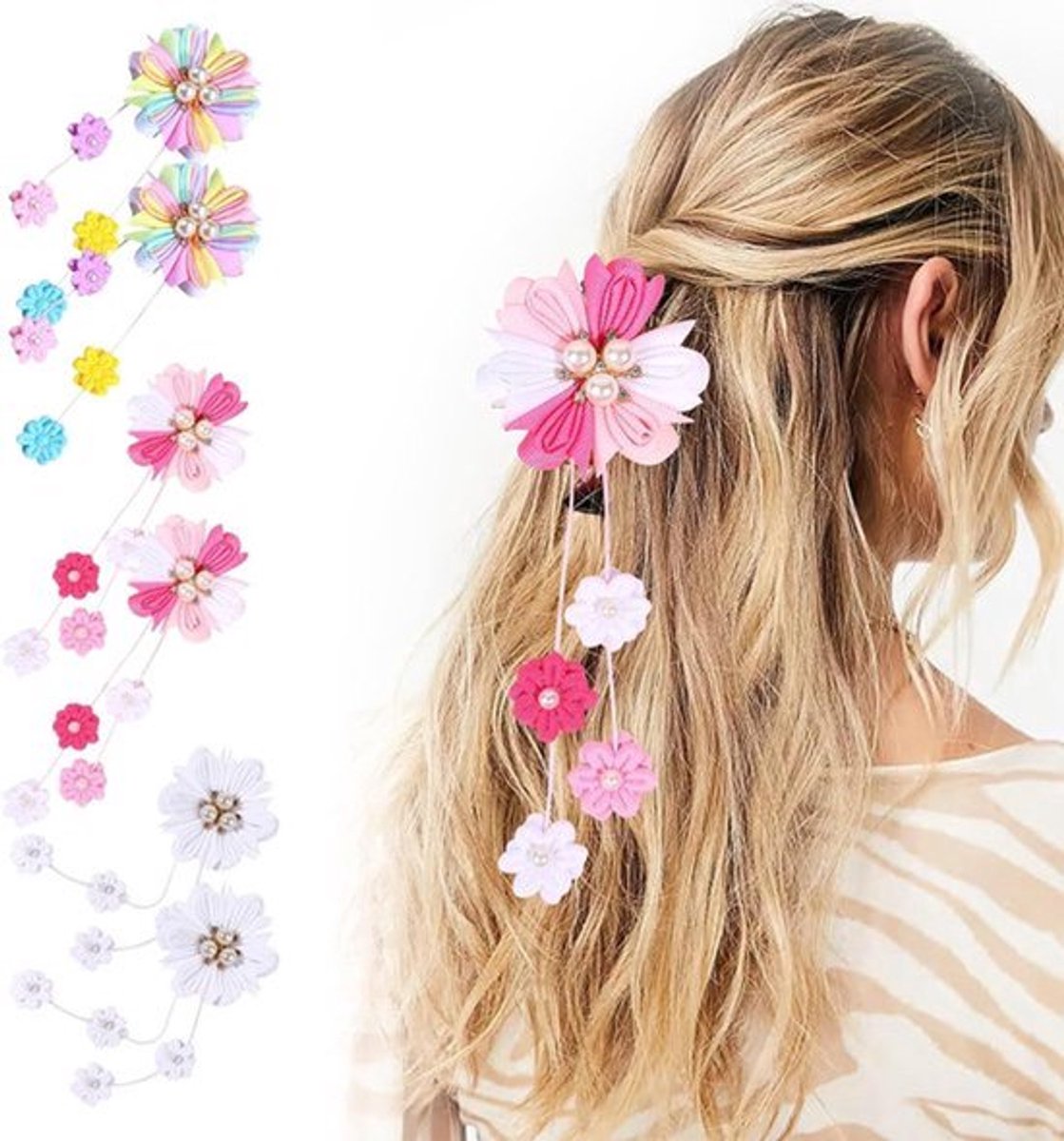 Haarspelden voor meisjes - Set van 6 bloemen haarclips