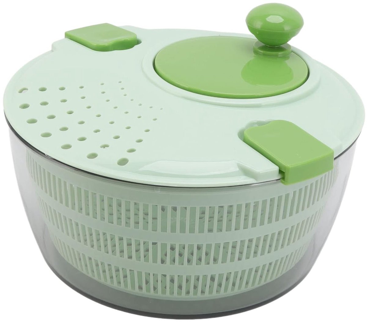 Grote Slacentrifuge 4L - Groente Wasmachine en Droger met Kom en Zeef, Ideaal voor Salades, Fruit en Groenten, Eenvoudig in Gebruik met Één Hand