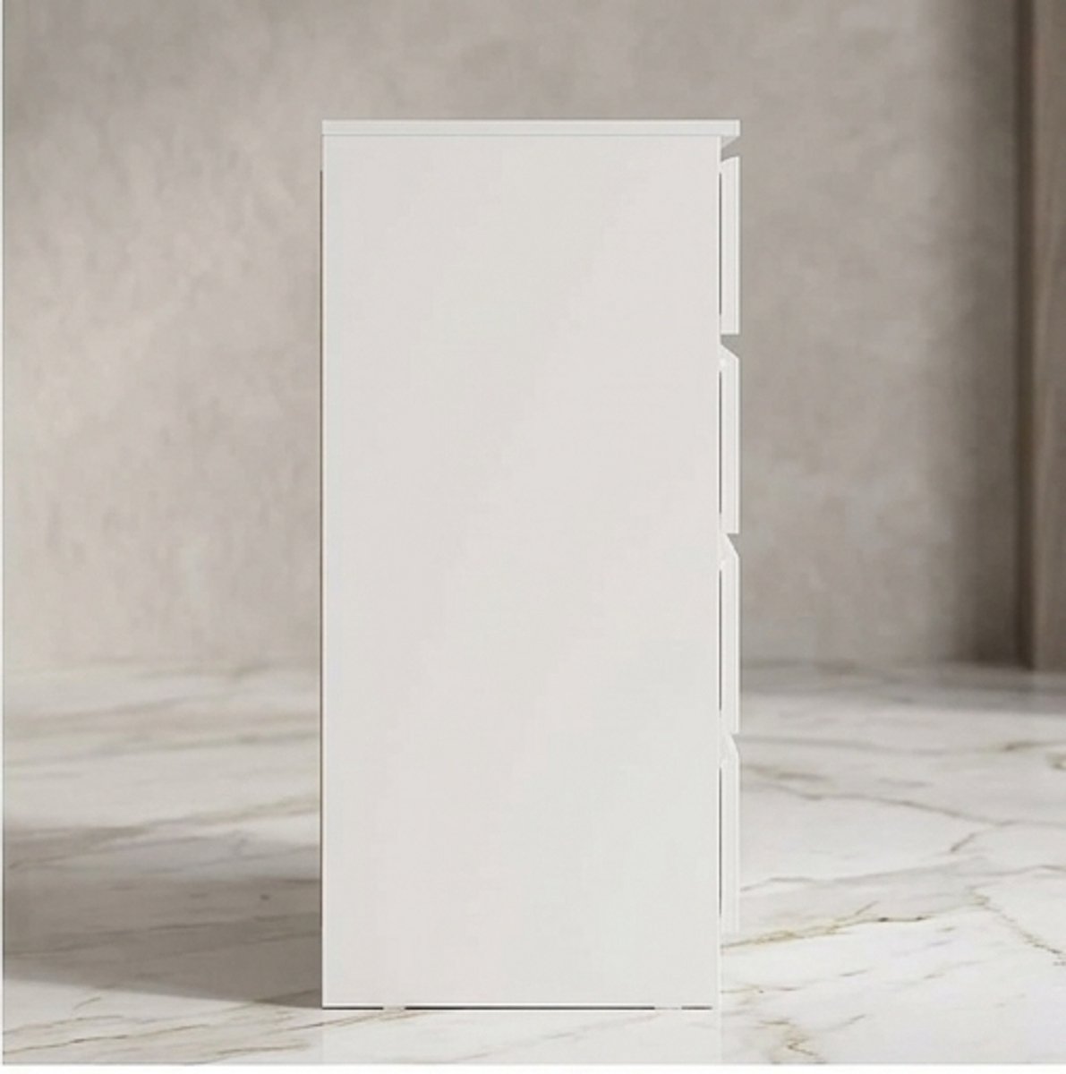 Modern Design Dressoir 60 cm – Witte Opbergkast met 4 Lades – Multifunctionele Commode / Buffetkast voor Slaapkamer, Woonkamer en Hal – Compact en Ruim Opbergsysteem – 60 x 35 x 98,5 cm-Mobili Bella