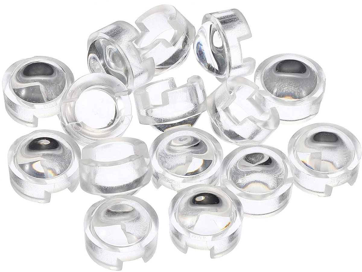 13mm Convex LED Lens - Pack of 15 - 90° Beam Angle - Acrylic Optic - Convex Capacitor Lens voor 1W 3W LED en Infrarood Beads - Transparant